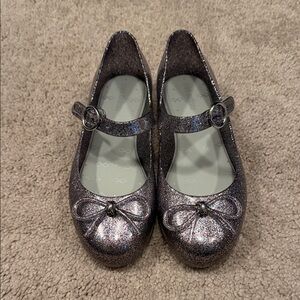 Mini Melissa Glittery Silver Dress Shoes